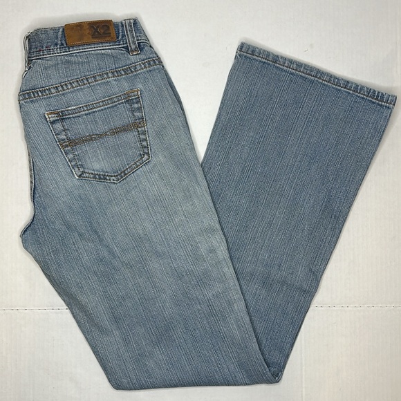 X2 Denim Laboratory | Express Light Wash Fade W10 Flare Leg Jeans | Size 6L - Picture 2 of 11